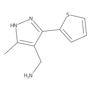 (5-methyl-3-(thiophen-2-yl)-1H-pyrazol-4-yl)methanamine结构式