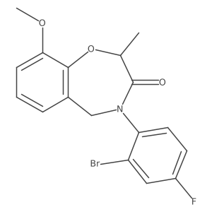 4-(2-bromo-4-fluorophenyl)-9-methoxy-2-methyl-4,5-dihydro-1,4-benzoxazepin-3(2H)-one Structure