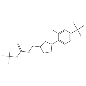 Tert-butyl ((1-(3-chloro-5-(trifluoromethyl)pyridin-2-yl)pyrrolidin-3-yl)methyl)carbamate结构式