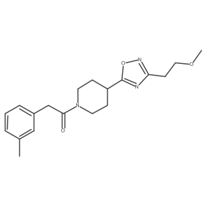 1-(4-(3-(2-Methoxyethyl)-1,2,4-oxadiazol-5-yl)piperidin-1-yl)-2-(m-tolyl)ethanone Structure