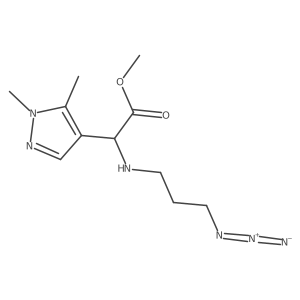 1H-Pyrazole-4-acetic acid, I+/--[(3-azidopropyl)amino]-1,5-dimethyl-, methyl ester结构式