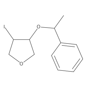 3-Iodo-4-(1-phenylethoxy)oxolane Structure