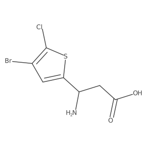 (3R)-3-Amino-3-(4-bromo-5-chlorothiophen-2-yl)propanoic acid结构式