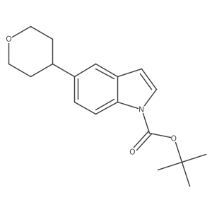 tert-Butyl 5-(tetrahydro-2H-pyran-4-yl)-1H-indole-1-carboxylate结构式