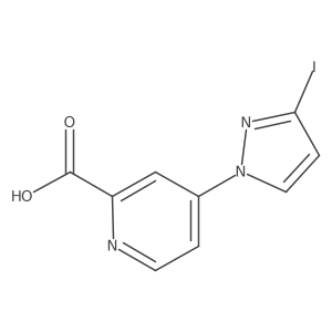 4-(3-iodo-1H-pyrazol-1-yl)picolinic acid结构式