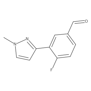 4-Fluoro-3-(1-methyl-1H-pyrazol-3-yl)benzaldehyde结构式
