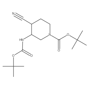 Tert-butyl 3-{[(tert-butoxy)carbonyl]amino}-4-cyanopiperidine-1-carboxylate Structure