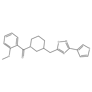 (2-(Methylthio)phenyl)(3-((3-(thiophen-3-yl)-1,2,4-oxadiazol-5-yl)methyl)piperidin-1-yl)methanone Structure