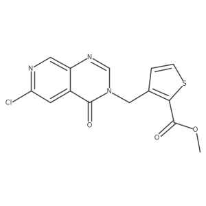 methyl 3-({6-chloro-4-oxo-3H,4H-pyrido[3,4-d]pyrimidin-3-yl}methyl)thiophene-2-carboxylate结构式
