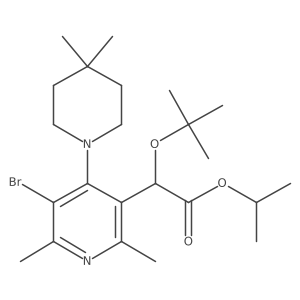 (S)-isopropyl 2-(5-bromo-4-(4,4-dimethylpiperidin-1-yl)-2,6-dimethylpyridin-3-yl)-2-(tert-butoxy)acetate Structure