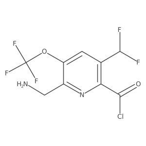 2-(Aminomethyl)-5-(difluoromethyl)-3-(trifluoromethoxy)pyridine-6-carbonyl chloride Structure