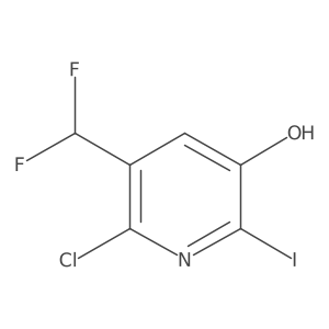 6-Chloro-5-(difluoromethyl)-2-iodopyridin-3-ol结构式