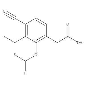 2-(4-Cyano-2-(difluoromethoxy)-3-ethylphenyl)acetic acid Structure