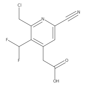2-(Chloromethyl)-6-cyano-3-(difluoromethyl)pyridine-4-acetic acid Structure
