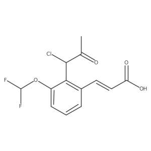 2-(1-Chloro-2-oxopropyl)-3-(difluoromethoxy)cinnamic acid Structure