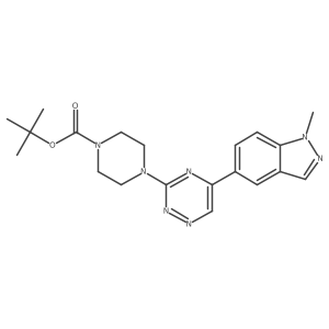 1,1-Dimethylethyl 4-[5-(1-methyl-1H-indazol-5-yl)-1,2,4-triazin-3-yl]-1-piperazinecarboxylate结构式