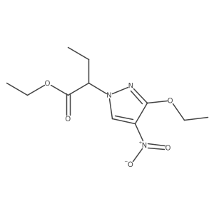 ethyl 2-(3-ethoxy-4-nitro-1H-pyrazol-1-yl)butanoate结构式