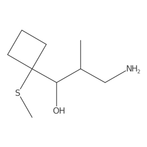 3-Amino-2-methyl-1-[1-(methylsulfanyl)cyclobutyl]propan-1-ol Structure