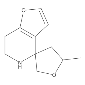 5'-methyl-6,7-dihydro-5H-spiro[furo[3,2-c]pyridine-4,3'-oxolane]结构式
