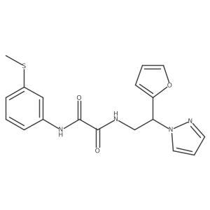 N1-(2-(furan-2-yl)-2-(1H-pyrazol-1-yl)ethyl)-N2-(3-(methylthio)phenyl)oxalamide结构式