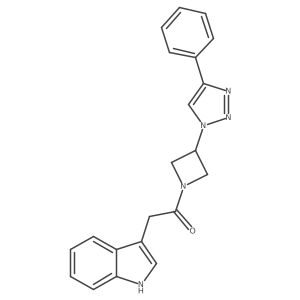 2-(1H-indol-3-yl)-1-(3-(4-phenyl-1H-1,2,3-triazol-1-yl)azetidin-1-yl)ethanone Structure