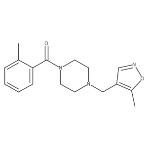 (4-((5-Methylisoxazol-4-yl)methyl)piperazin-1-yl)(o-tolyl)methanone Structure