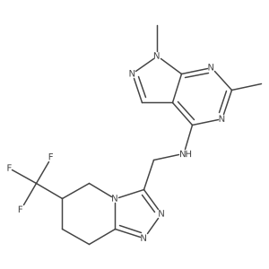 1,6-dimethyl-N-{[6-(trifluoromethyl)-5H,6H,7H,8H-[1,2,4]triazolo[4,3-a]pyridin-3-yl]methyl}-1H-pyrazolo[3,4-d]pyrimidin-4-amine Structure
