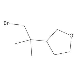 3-(1-Bromo-2-methylpropan-2-yl)oxolane结构式