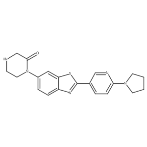1-[2-[6-(1-Pyrrolidinyl)-3-pyridinyl]-6-benzothiazolyl]-2-piperazinone Structure
