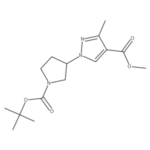 methyl 1-{1-[(tert-butoxy)carbonyl]pyrrolidin-3-yl}-3-methyl-1H-pyrazole-4-carboxylate Structure