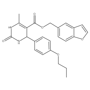 1-Benzofuran-5-ylmethyl 6-methyl-2-oxo-4-(4-propoxyphenyl)-3,4-dihydro-1H-pyrimidine-5-carboxylate Structure