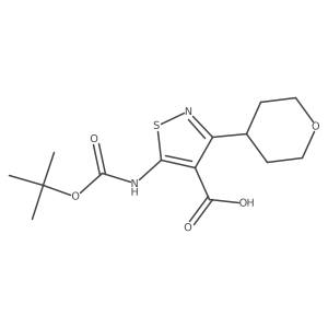 5-{[(Tert-butoxy)carbonyl]amino}-3-(oxan-4-yl)-1,2-thiazole-4-carboxylic acid结构式