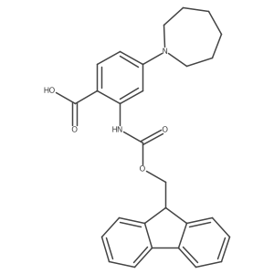4-(azepan-1-yl)-2-({[(9H-fluoren-9-yl)methoxy]carbonyl}amino)benzoic acid结构式