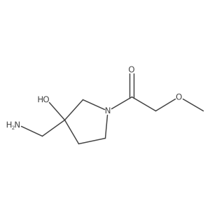 1-[3-(Aminomethyl)-3-hydroxypyrrolidin-1-yl]-2-methoxyethan-1-one结构式