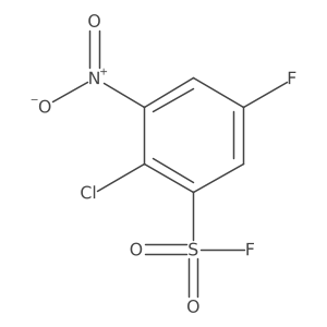 2-Chloro-5-fluoro-3-nitrobenzene-1-sulfonyl fluoride结构式