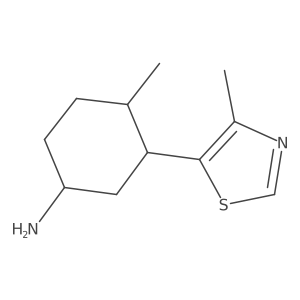 4-Methyl-3-(4-methyl-1,3-thiazol-5-yl)cyclohexan-1-amine结构式
