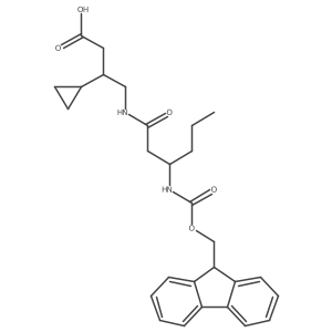 3-cyclopropyl-4-[(3R)-3-({[(9H-fluoren-9-yl)methoxy]carbonyl}amino)hexanamido]butanoic acid Structure