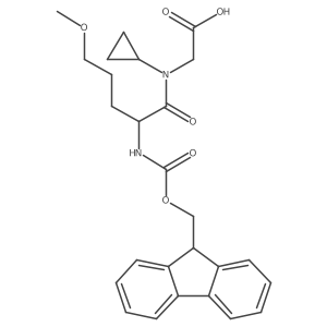 2-[N-cyclopropyl-2-({[(9H-fluoren-9-yl)methoxy]carbonyl}amino)-5-methoxypentanamido]acetic acid Structure