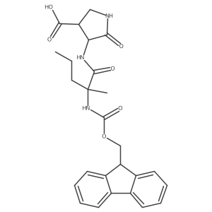 4-[2-({[(9H-fluoren-9-yl)methoxy]carbonyl}amino)-2-methylpentanamido]-5-oxopyrrolidine-3-carboxylic acid结构式