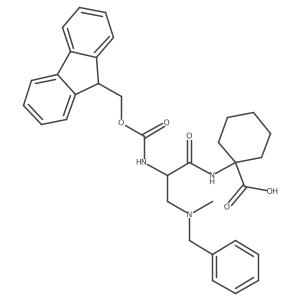 1-{3-[benzyl(methyl)amino]-2-({[(9H-fluoren-9-yl)methoxy]carbonyl}amino)propanamido}cyclohexane-1-carboxylic acid结构式