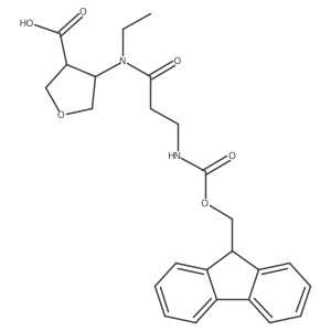 4-[N-ethyl-3-({[(9H-fluoren-9-yl)methoxy]carbonyl}amino)propanamido]oxolane-3-carboxylic acid结构式