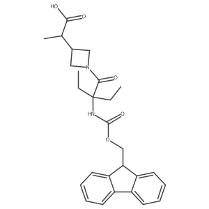 2-{1-[2-ethyl-2-({[(9H-fluoren-9-yl)methoxy]carbonyl}amino)butanoyl]azetidin-3-yl}propanoic acid Structure