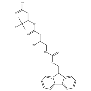 3-[4-({[(9H-fluoren-9-yl)methoxy]carbonyl}amino)-3-hydroxybutanamido]-4,4,4-trifluorobutanoic acid Structure