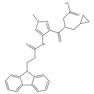 2-[N-(cyclopropylmethyl)-1-[4-({[(9H-fluoren-9-yl)methoxy]carbonyl}amino)-1-methyl-1H-pyrazol-3-yl]formamido]acetic acid Structure