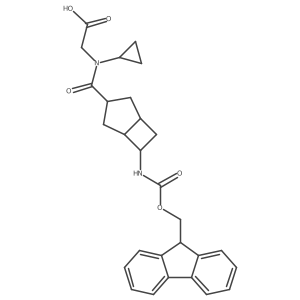 2-{N-cyclopropyl-1-[6-({[(9H-fluoren-9-yl)methoxy]carbonyl}amino)bicyclo[3.2.0]heptan-3-yl]formamido}acetic acid结构式