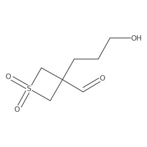 3-(3-Hydroxypropyl)-1,1-dioxo-1lambda6-thietane-3-carbaldehyde结构式