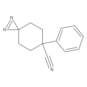 6-Phenyl-1,2-diazaspiro[2.5]oct-1-ene-6-carbonitrile结构式