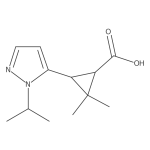 rac-(1R,3R)-2,2-dimethyl-3-[1-(propan-2-yl)-1H-pyrazol-5-yl]cyclopropane-1-carboxylic acid Structure