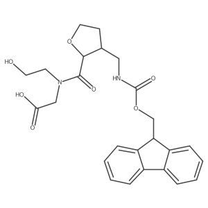 rac-2-{1-[(2R,3R)-3-[({[(9H-fluoren-9-yl)methoxy]carbonyl}amino)methyl]oxolan-2-yl]-N-(2-hydroxyethyl)formamido}acetic acid Structure