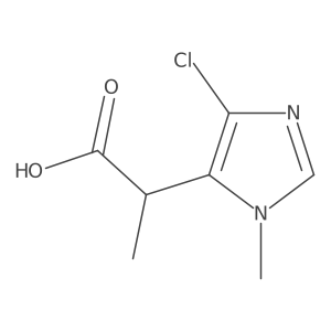 2-(4-chloro-1-methyl-1H-imidazol-5-yl)propanoic acid结构式